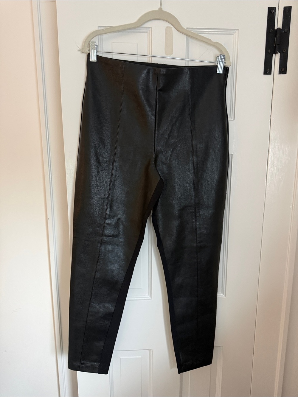 Ann Taylor Black Faux Leather Men’s Tapered Pants